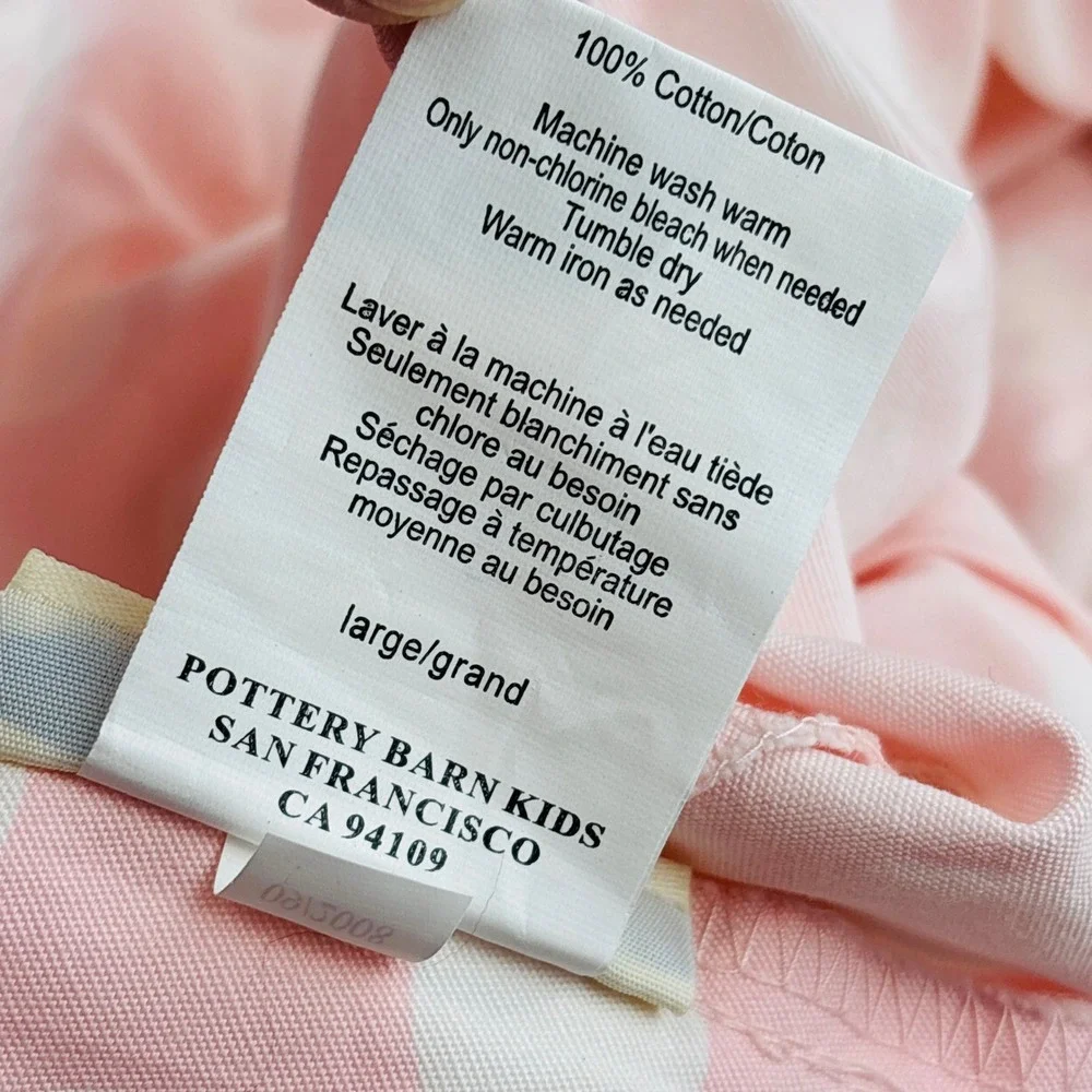 Pottery Barn Kids Sabrina Basket 11 Liner Lot Pink White Polka Dot M L XL